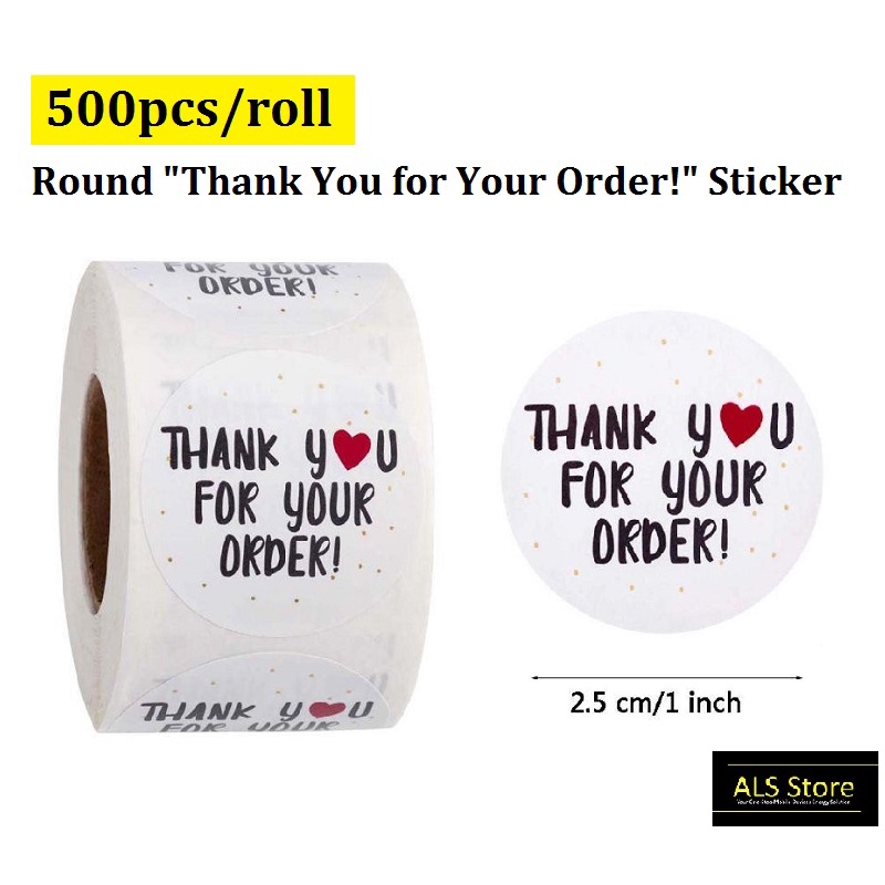 [500Pcs] Thank You For Your Order Sticker / Seal Label / Pelekat Terima ...