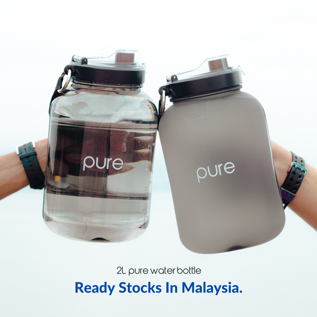 2.2L PURE Water Bottle BPA Free Leak Proof Big Water Bottle Ready