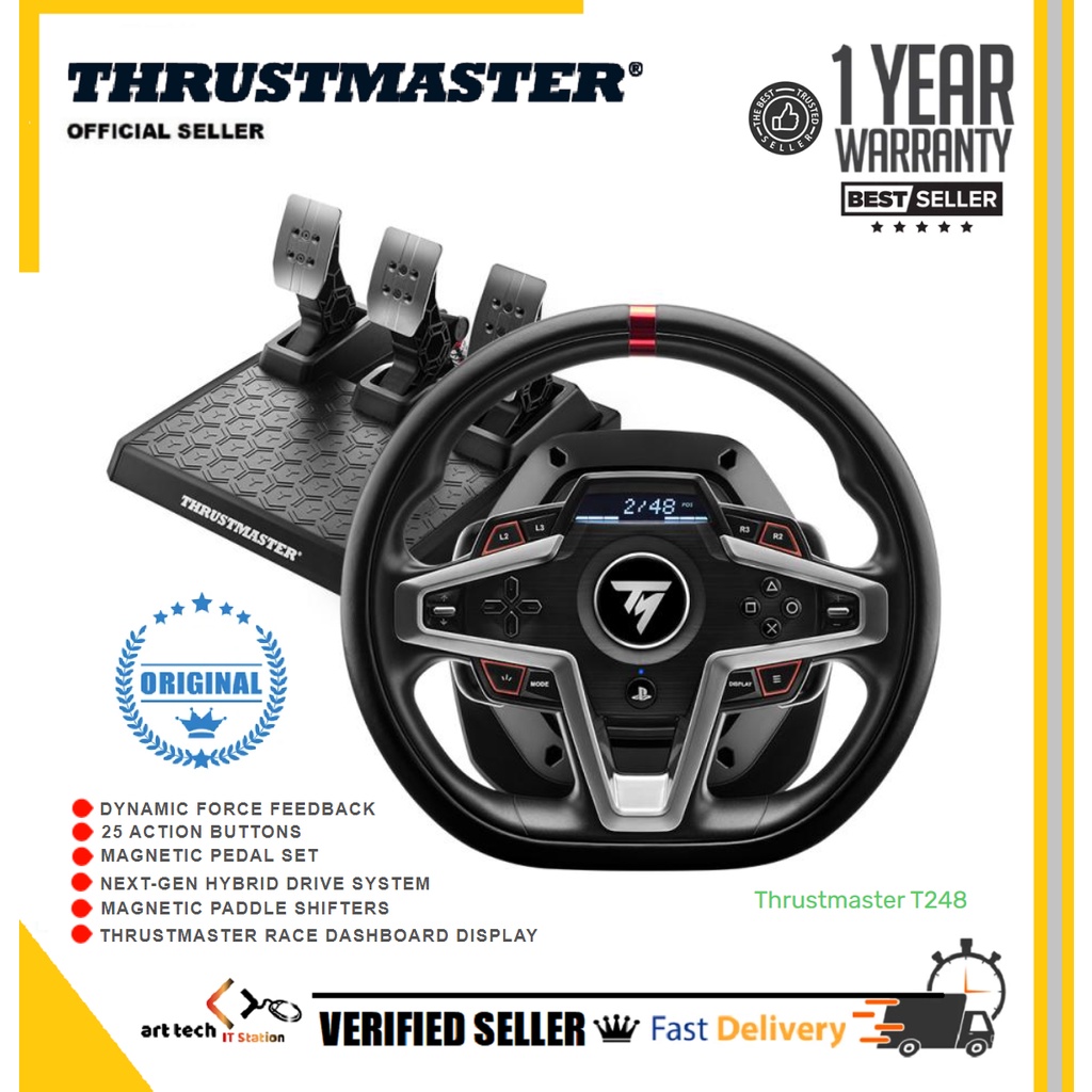 Thrustmaster T248 Racing Wheel | Racing Wheel and Magnetic Pedals