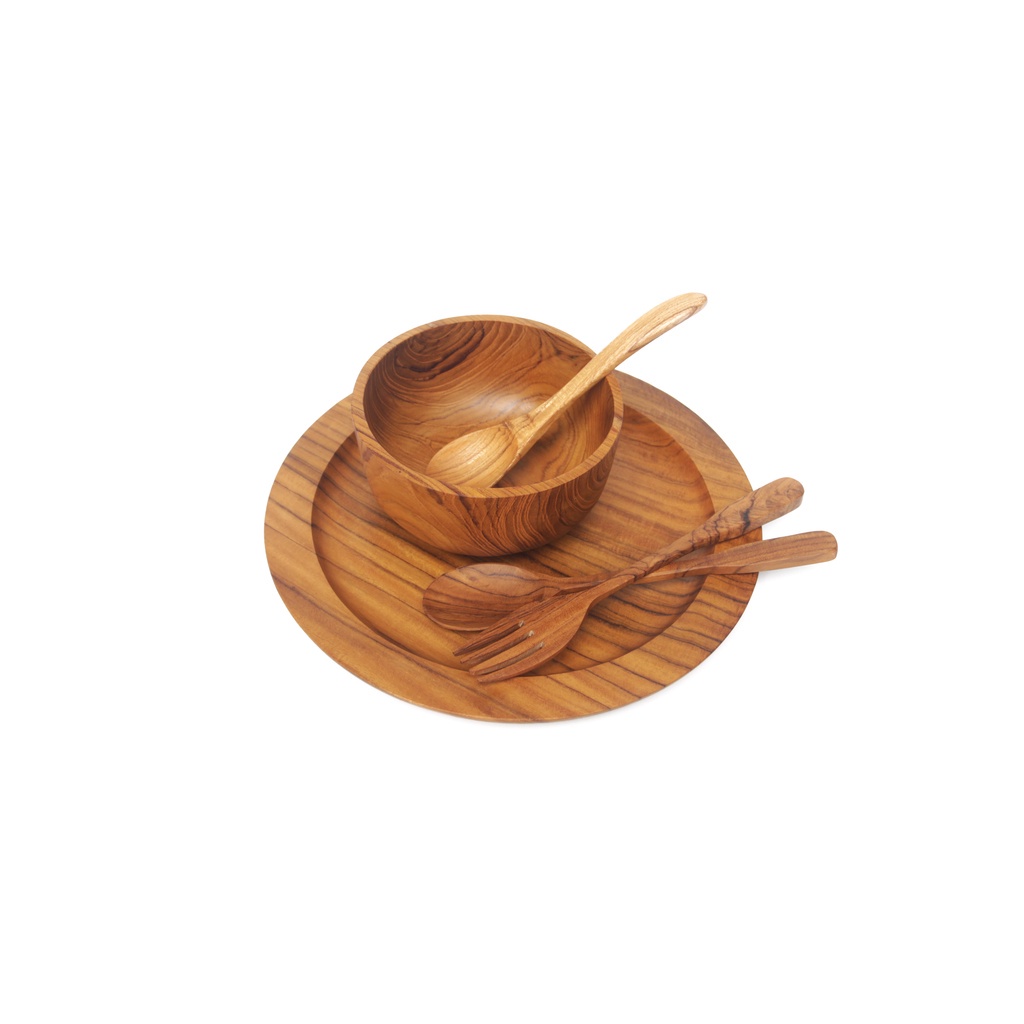 KAYU Samara DINNER SET - Wooden Plate/ Wooden Spoon/ Wooden Bowl ...