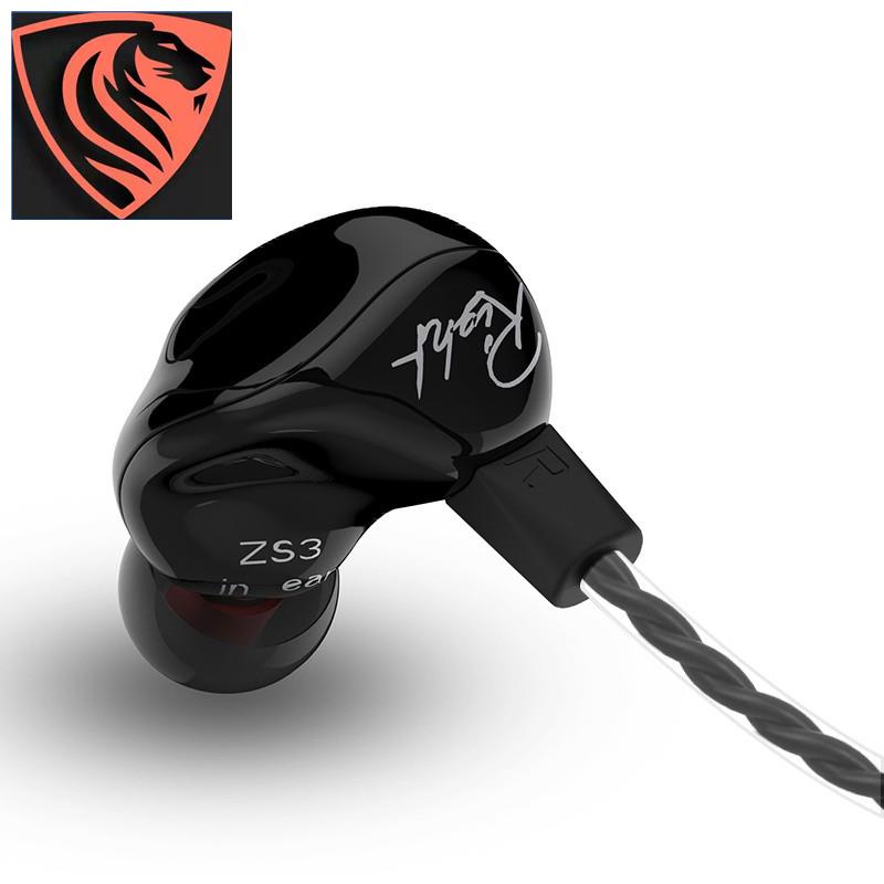 kz zs3 1dd dynamic earphones inear audio monitors noise canceling hifi