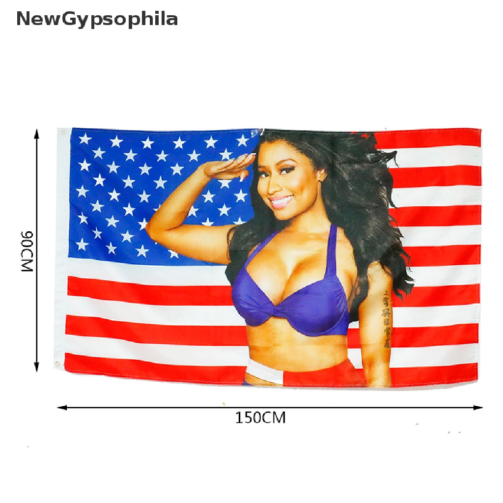 Newgypsophila 3x5ft Nicki Minaj Rap Sexy Usa Flag Music Singer Star Silk Fabric Decor Banner 