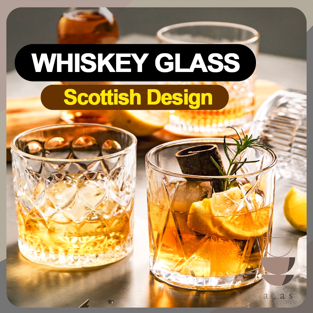 ATAS SCOTTISH Whisky Glass Whiskey Glasses Cup Cognac Bar Liquor On Ice