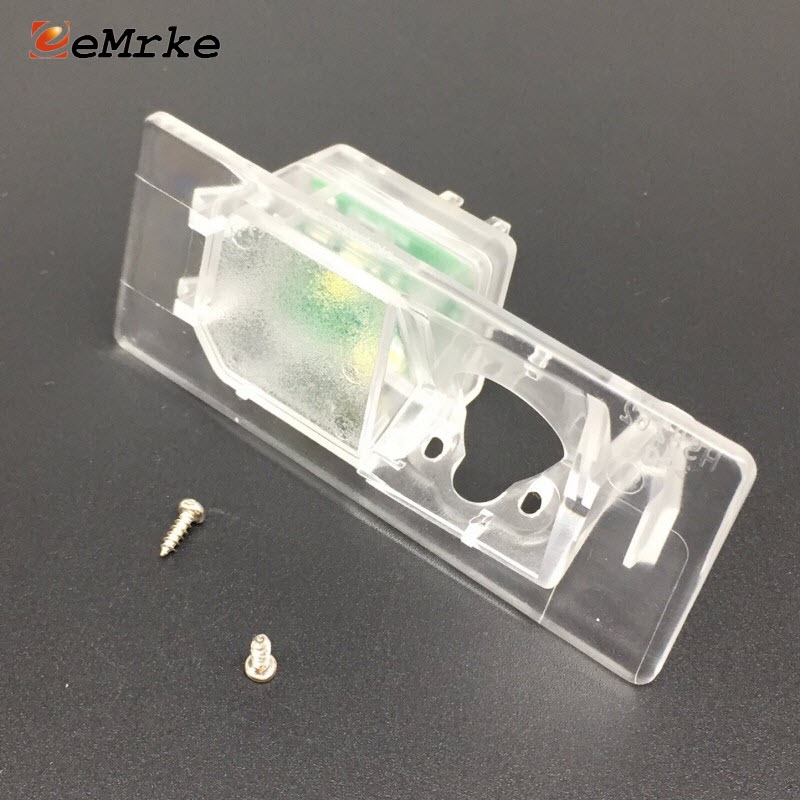 EEMRKE Car Rear View Camera Bracket Mount License Plate Lights Housing