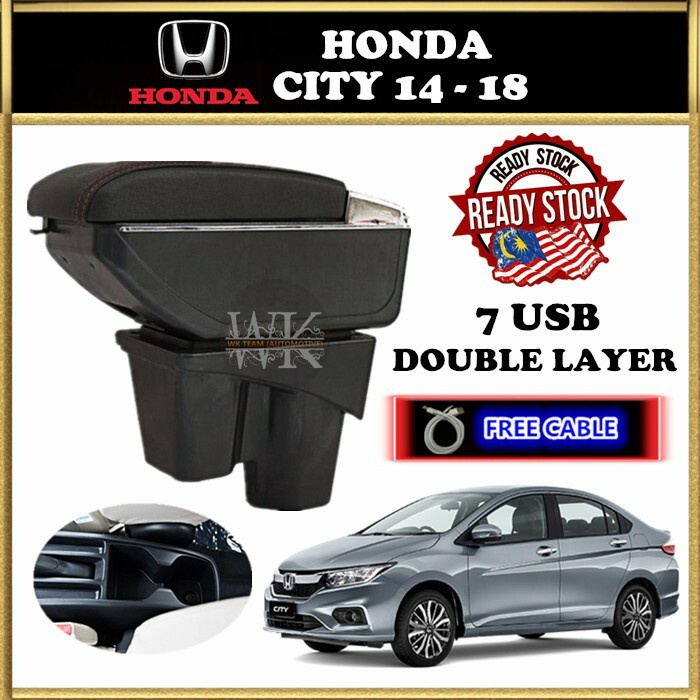Honda City 2014 2018 7USB Double Layer ArmRest Arm Rest Console