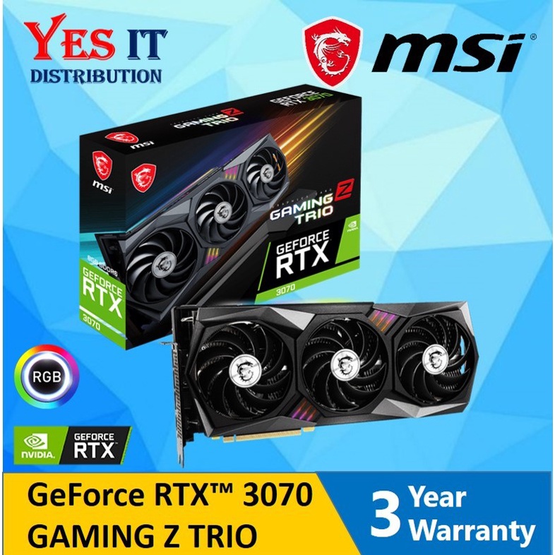 MSI GeForce RTX 3070 GAMING Z TRIO 8GB GDDR6 LHR GRAPHICS CARD | Shopee ...