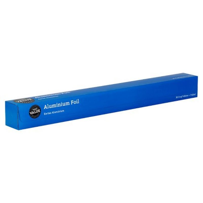 Tesco Everyday Value Aluminium Foil 36.9 sqf (45cm x 7.62m) Shopee