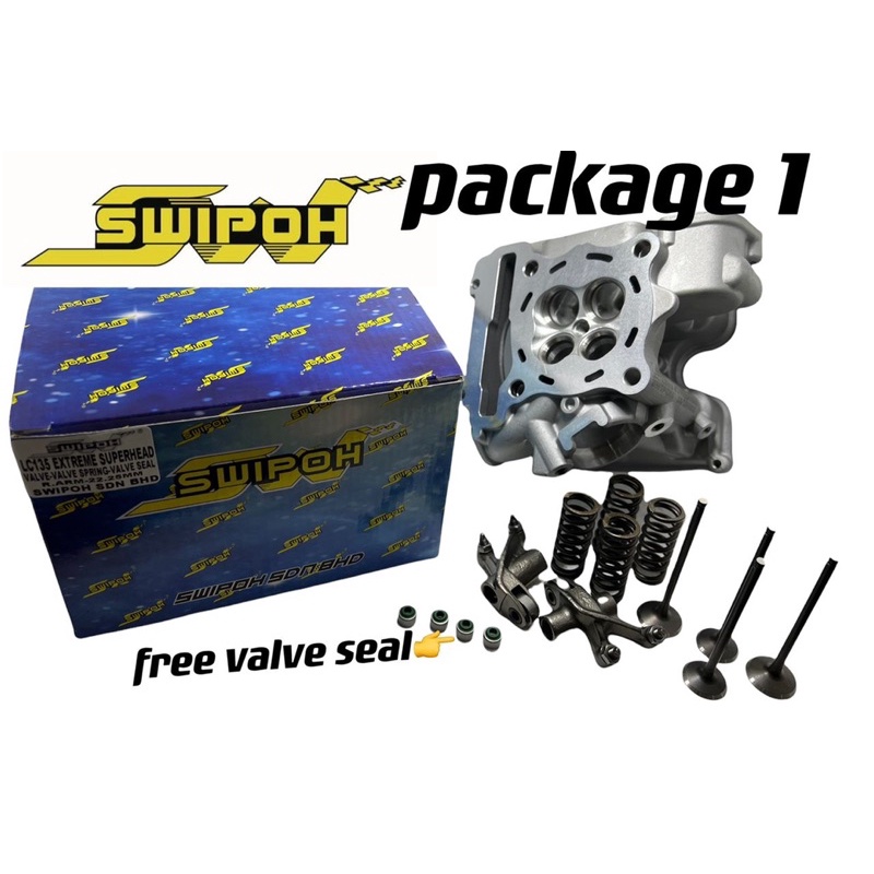 SWIPOH LC135 / Y15ZR HEAD 19/22 22/25 VALVE SET & ROCKER ARM & VALVE SPRING & VALVE SEAL 100