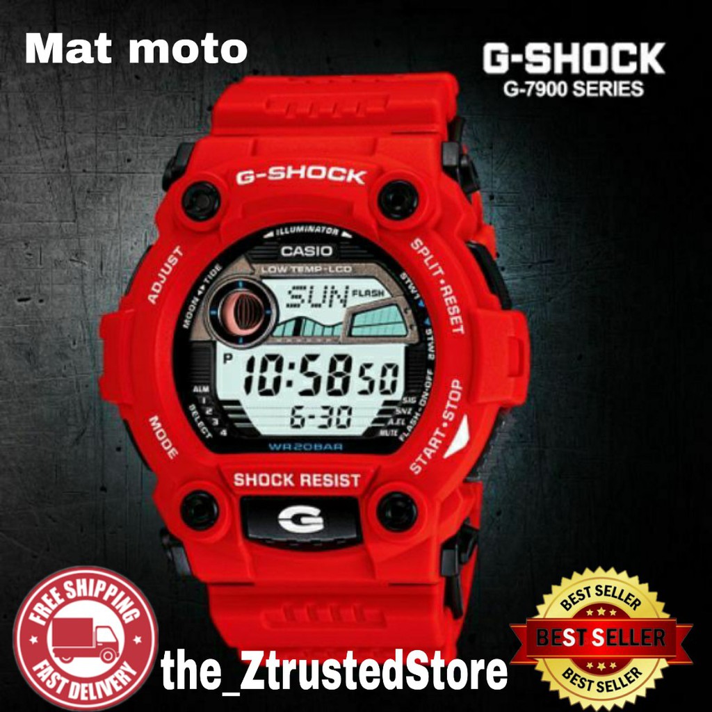 Hot item ready stock malaysia G-Shock Mat Motor Merah G-7900A mampu ...