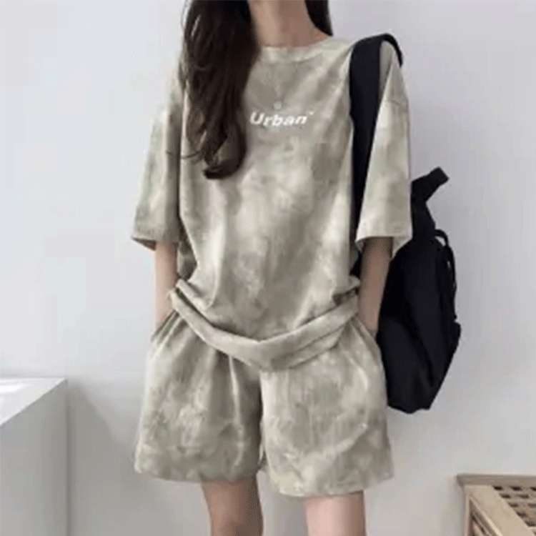 Chill Thick Tie Dye Cotton Like material Short Set main image 1