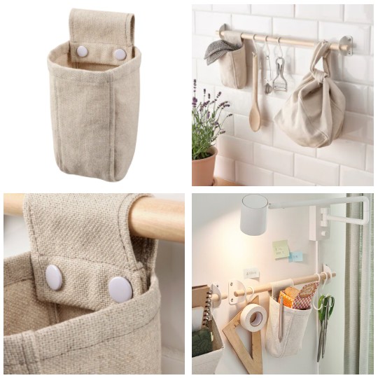 NEREBY Kitchen Series, Kitchen Rail / Wall Shelf / Hook/ Storage Bag ...