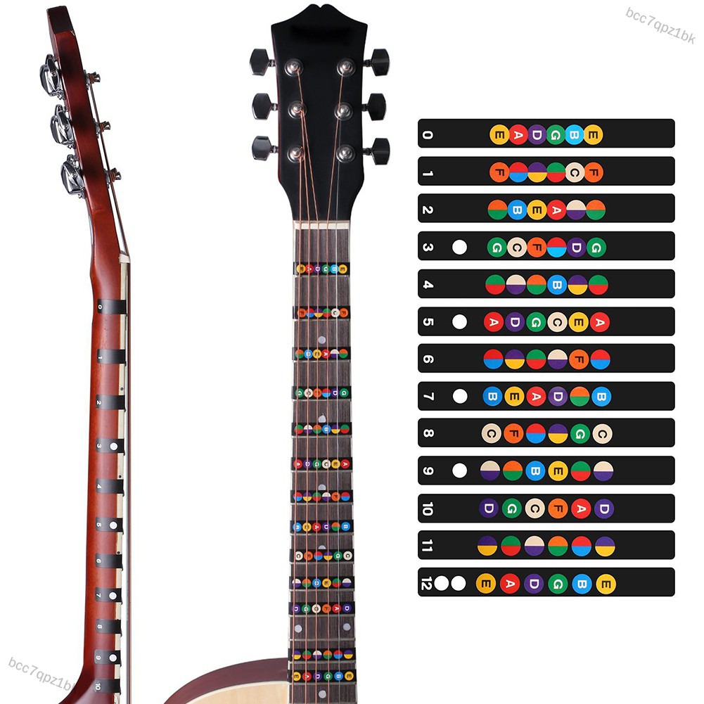 Colorful Guitar Fretboard Note Decal Beginners Fingerboard Sticker Label Map Frets Scale Sticker 0362