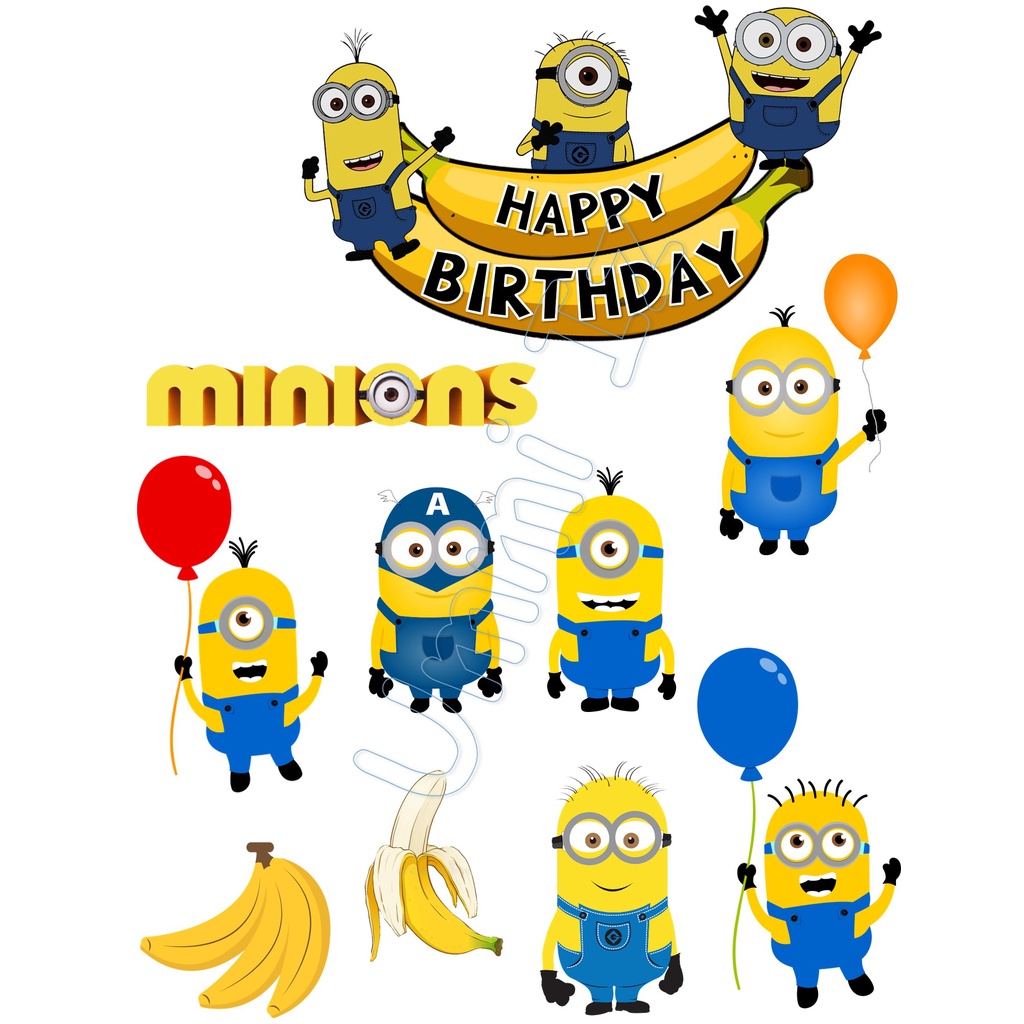 Happy Birthday Minion Cake Topper Printable