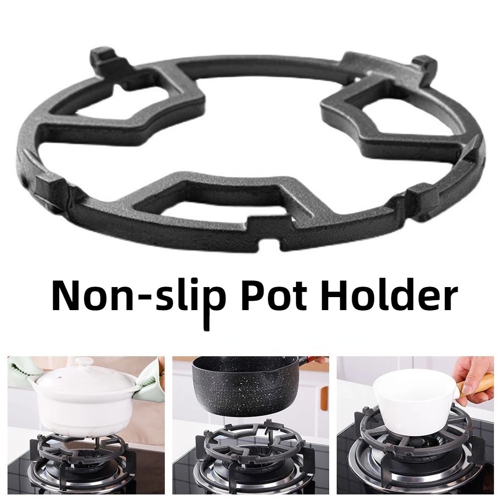 thumbnail image 2 of SOLUSTRE 26cm Cast Iron Wok Ring - Electric Stove Burner Pot Holder & Windproof Windscreen 2 of 5