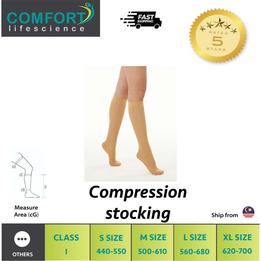 DR.MED COMPRESSION STOCKING ANTI-EMBOLISM THIGH HIGH WHITE 15-20MMHG (SIZE-  L)