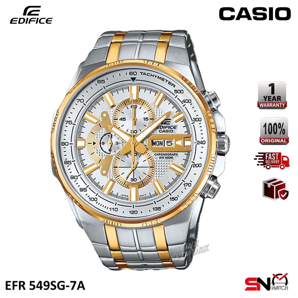 Casio Edifice Men Watch Multi Hands Quartz Analog Stainless Steel Band Waterproof Jam Tangan Lelaki EFR 549D EFR 549SG Shopee Malaysia