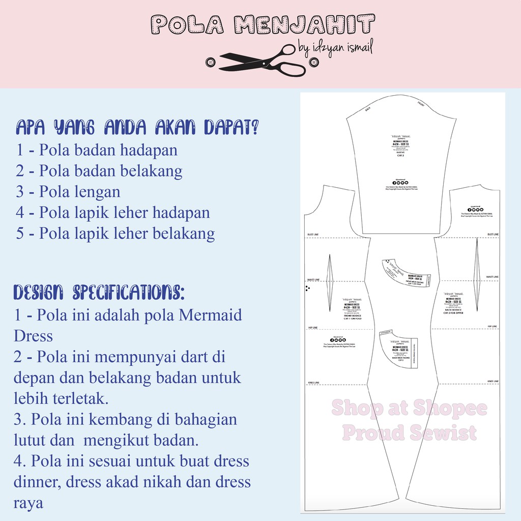 POLA MERMAID DRESS POLA DRESS POLA DRESS DUYUNG POLA DRESS SAHAJA Shopee Malaysia