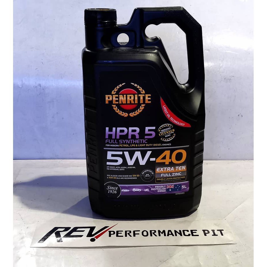Penrite HPR5 HPR 5 5w-40 Fully Synthetic 5Liter /4Liter 5L 4L | Shopee ...