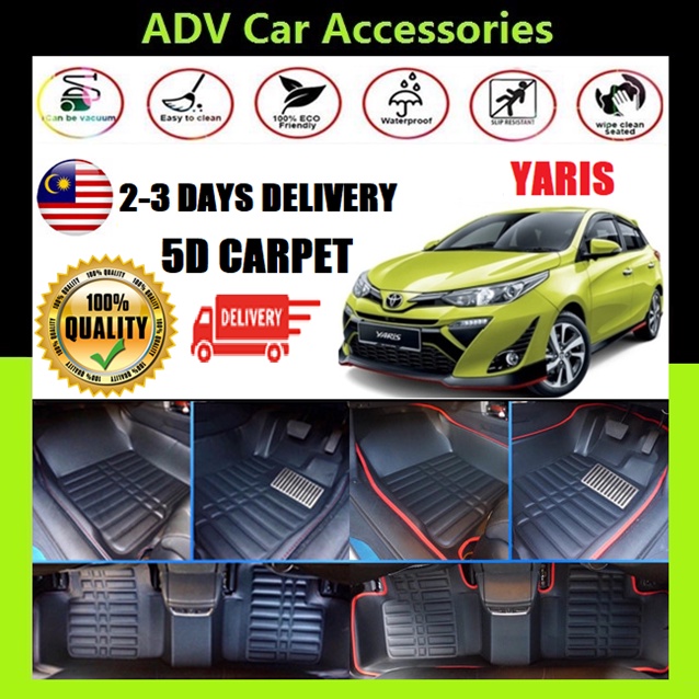 Toyota Yaris 20192023 5D Car Floor Mat/Carpet Shopee Malaysia