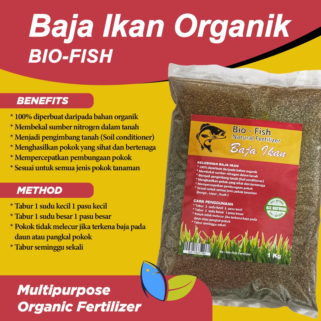 [1KG] Baja Ikan Bio Fish Viral 100% Organik | Shopee Malaysia