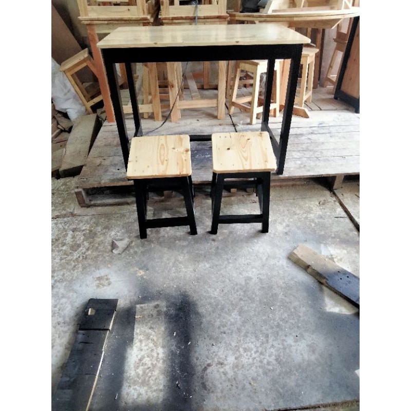 HITAM KAYU Lestoran Cafe Table Material Dutch Teak Wood Color ...