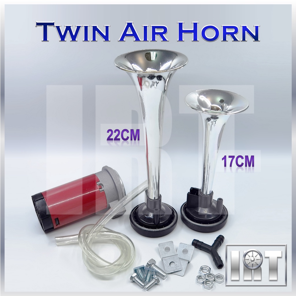Air Horn 12V 24V Car Extra Loud Sound Set Twin Trumpet Relay Compressor  Lorry Truck Van Two Tone Dual Boat Motor Lori