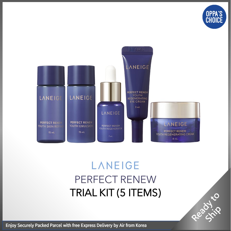🇰🇷 [Ready to ship] LANEIGE PERFECT RENEW TRIAL KIT (5 Items) Shopee