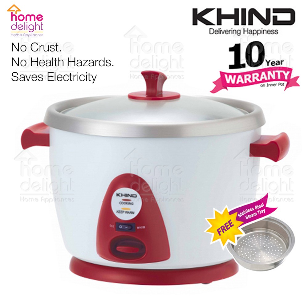Khind RC118M Anshin Stainless Steel Rice Cooker 1.8L (White) | Shopee ...