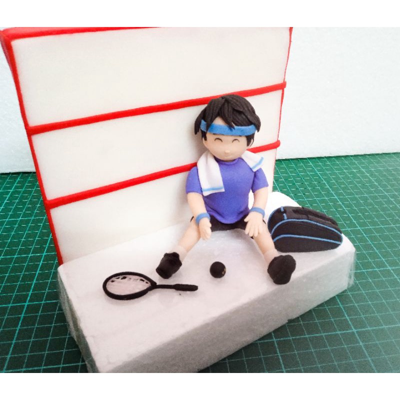 Squash/Badminton Theme Gumpaste Fondant Cake Topper | Shopee Malaysia