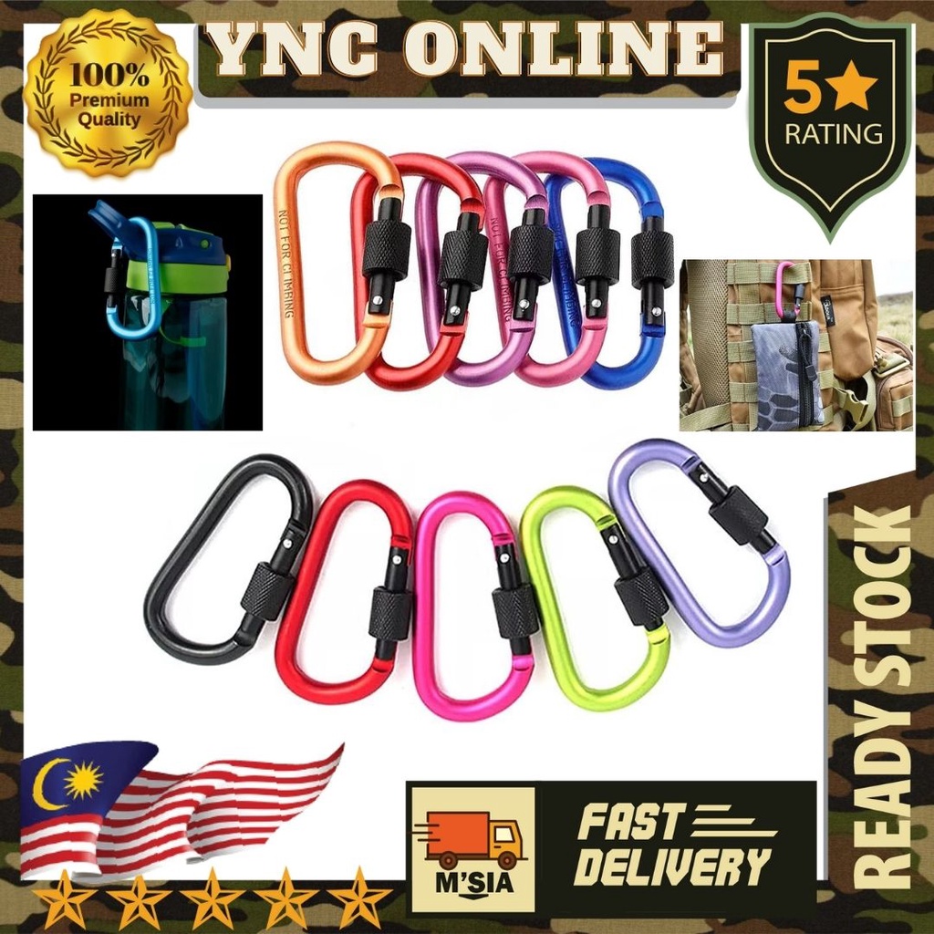 Aluminum Carabiner DRing Key Chain Clip Camping Keyring Snap Hook