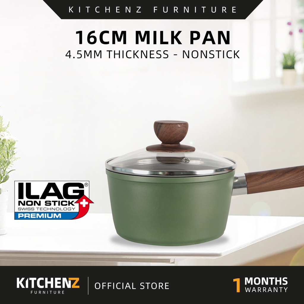 KitchenZ Milk Pan Glass Lid German Ernesto Non Stick cookware M16MC