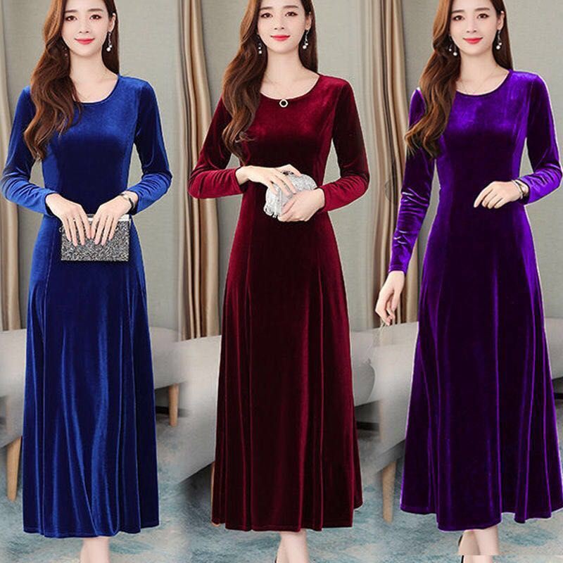 Korean on sale velvet dress