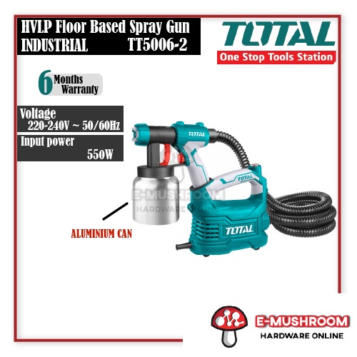 Total TT50062 HVLP Spray Gun Wall Painting Spray Gun Paint Power Tools