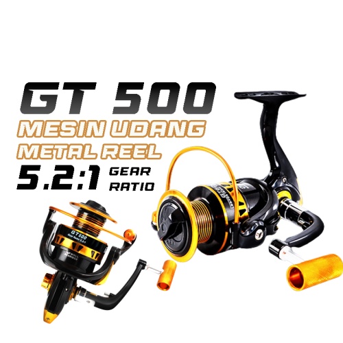 GT 500 Mesin Pancing Metal Fishing Reel Ultralight Reel Ultra Light Reel  Mini Spinning Reel 5.2:1 Weight 145Gram
