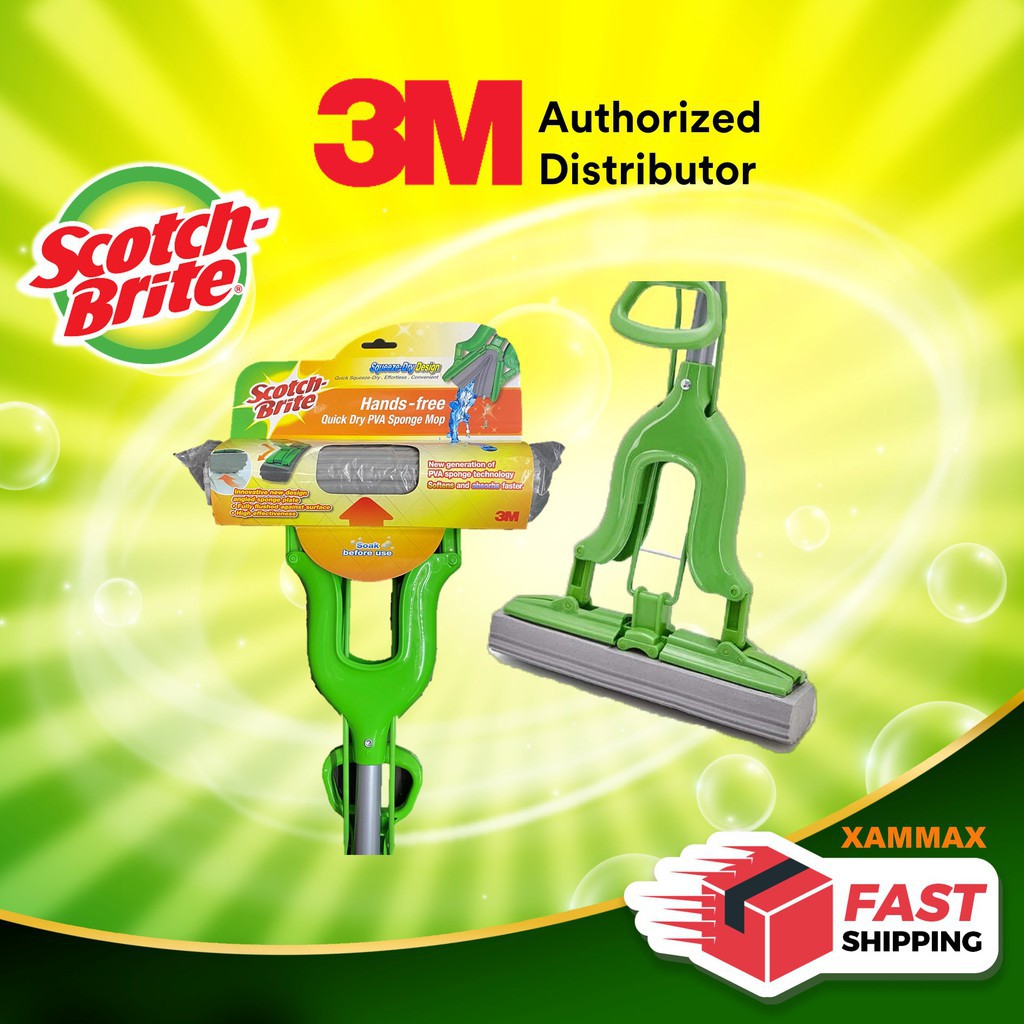 spray mop mop lantai spin mop 3M Scotch Brite PVA Sponge Mop Hands