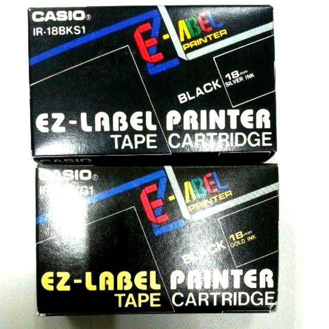 Casio EZLABEL PRINTER TAPE CARTRIDGE 18mm black label gold or silver ink Shopee Malaysia