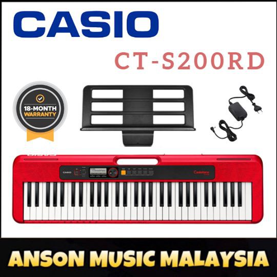 Casio CT-S200 Casiotone Keyboard, Red (CTS200 / CTS 200 / CT-S200 / CT ...