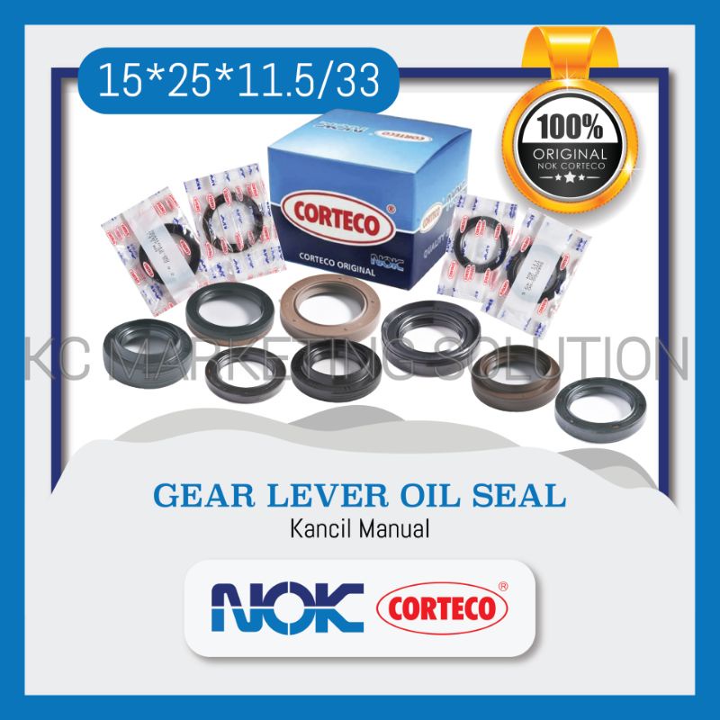 NOK CORTECO Gear Lever Oil Seal Kancil Manual (15*25*11.5/33) Shopee