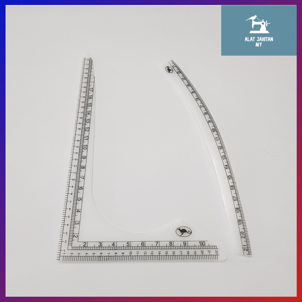 Double Ruler (mini) | Set pembaris kecil L & lengkung | Shopee Malaysia