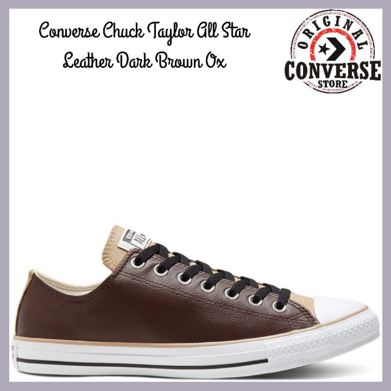 Converse chuck taylor allstar leather dark brown ox 168541c male Shopee Malaysia