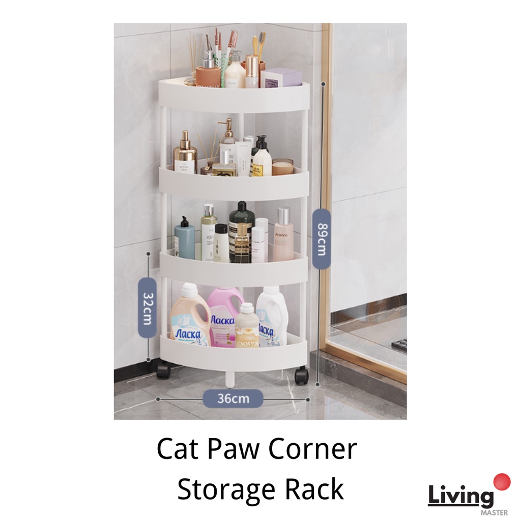 Cat Paw Corner Storage Rack 3/4/5 Tier Storage Rack Bathroom Toilet ...