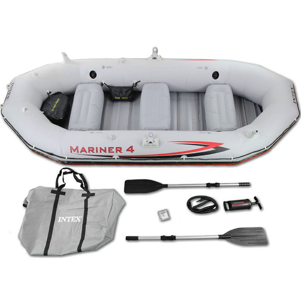 Intex Mariner 4 Inflatable Boat Set Shopee Malaysia