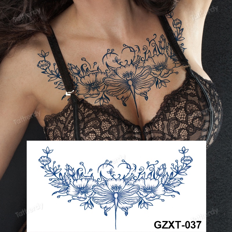 sexy breast tattoo juice ink long lasting waterproof temporary tattoos