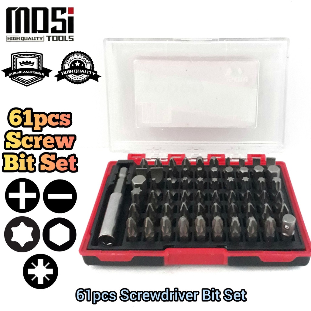 MDSI 61pcs High Durable Screwdriver Bit Set For Electronic Machinery ...