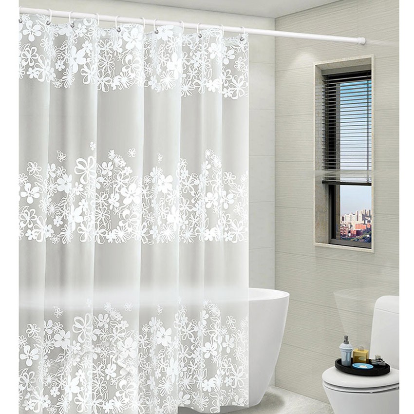 (20)Waterproof PEVA Transparent White Bath Curtains For Bathroom ...