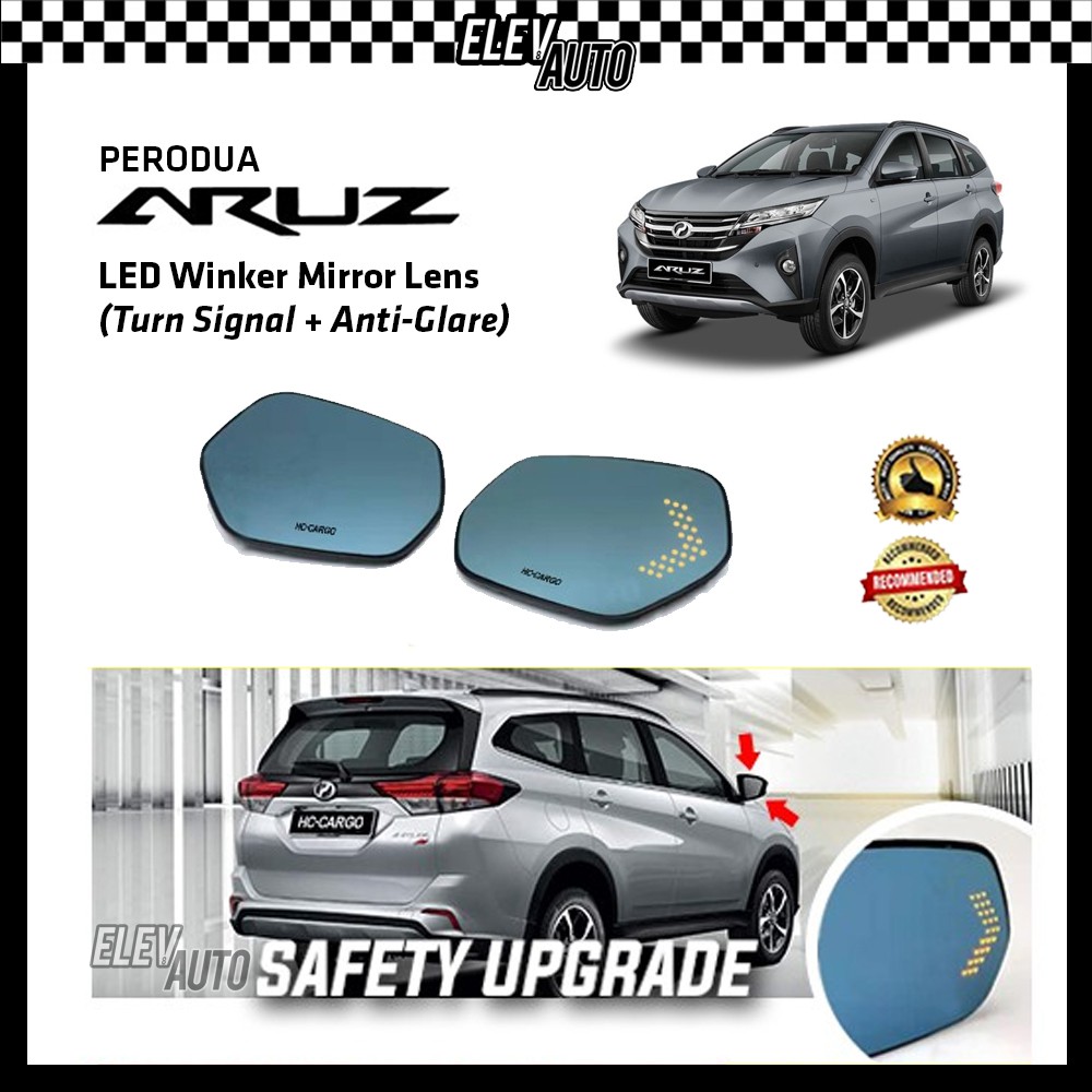 Perodua Aruz LED Signal with Anti Glare Side Mirror Lens | Shopee Malaysia