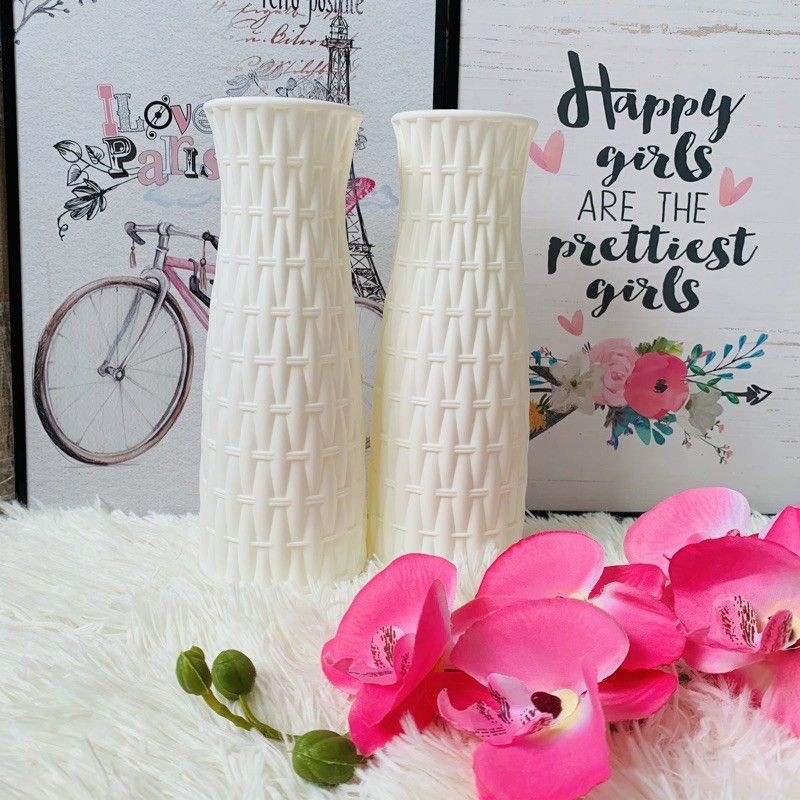 Pasu Bunga Hiasan Plastik Tinggi Modern Design Tall Flowers Vase