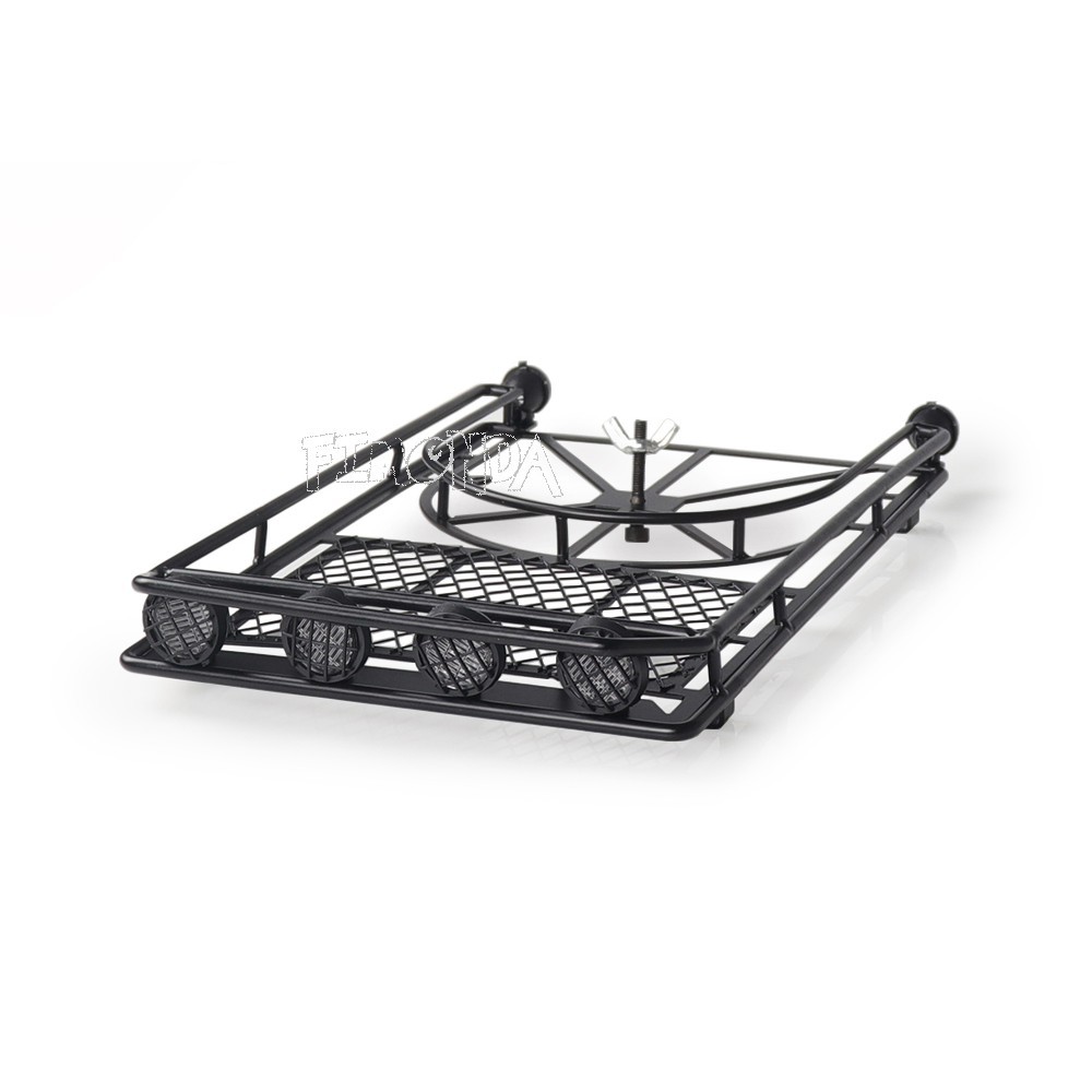 1/10 Crawler Metal Roof Rack Luggage Rack with Lights & Spare Tire ...