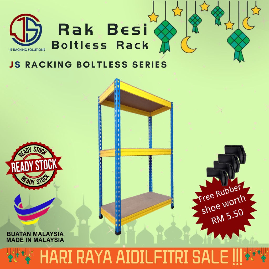 1 FT(D) X 2 FT (L) X 3 FT(H) Boltless 3 Tingkat office rak / rak besi