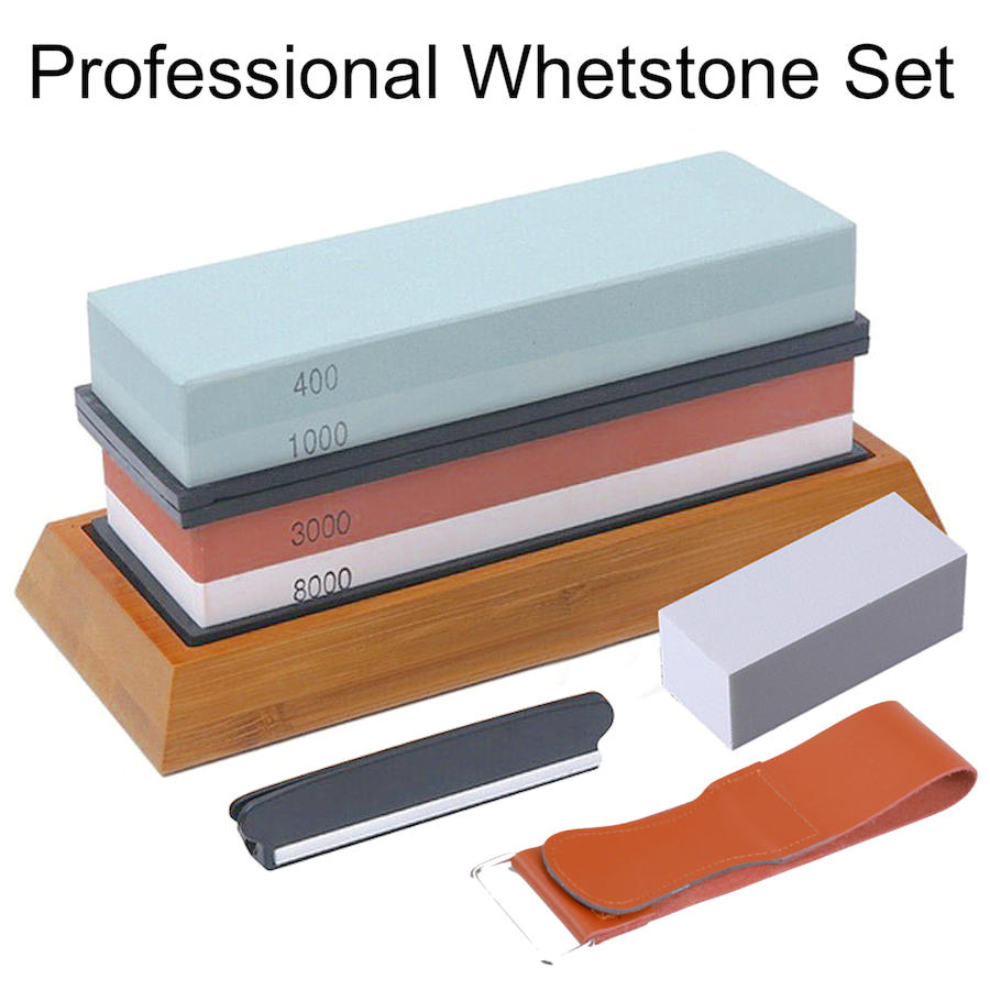 Japanese Whetstone Set 400/1000 & 3000/8000 Grit Sharpening Water Stone
